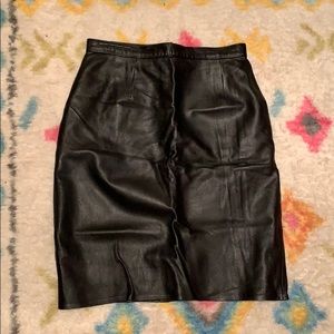 Black leather skirt